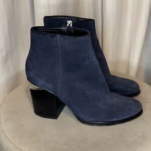 Alexander Wang Gabi Boot – Navy Suede, Size 37 | Pre-Loved with Cut-Out Heel